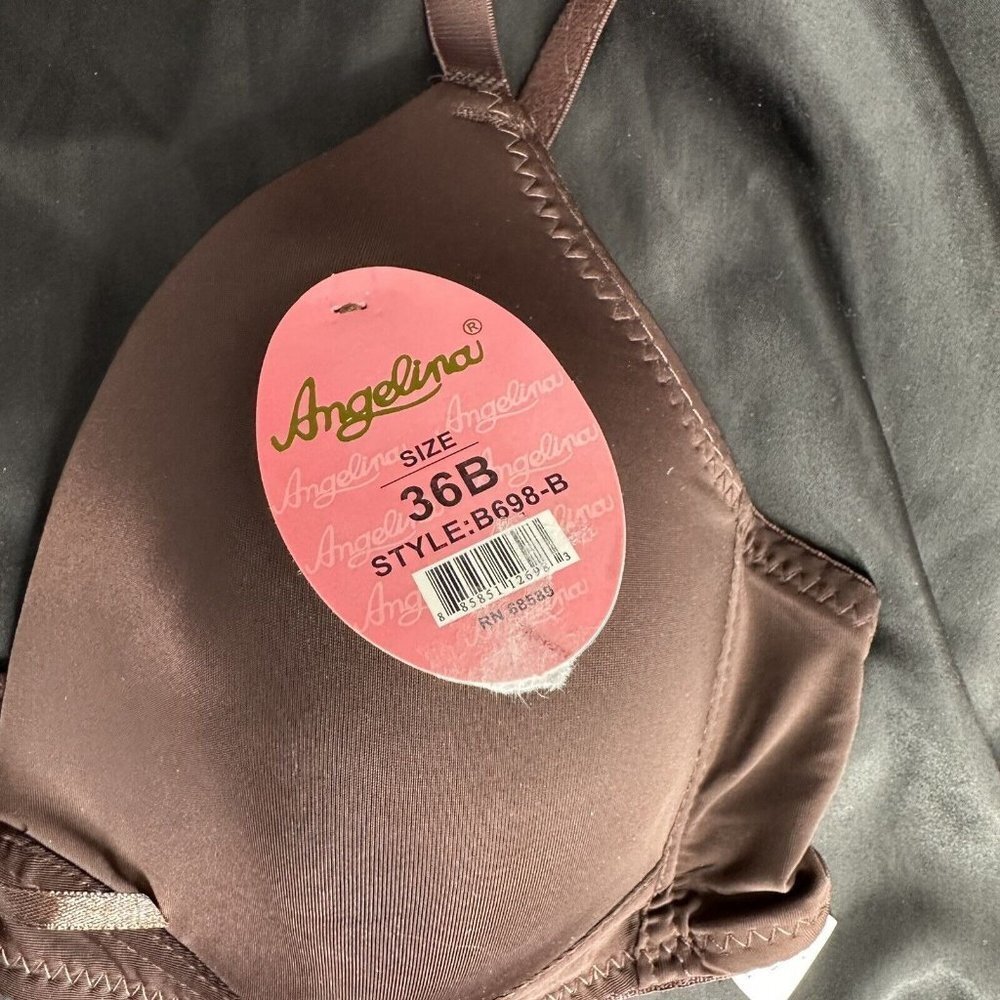 Angelina Chocolate Bra Adjustable Straps Convertible Removable Straps Wireless - Picture 6 of 12